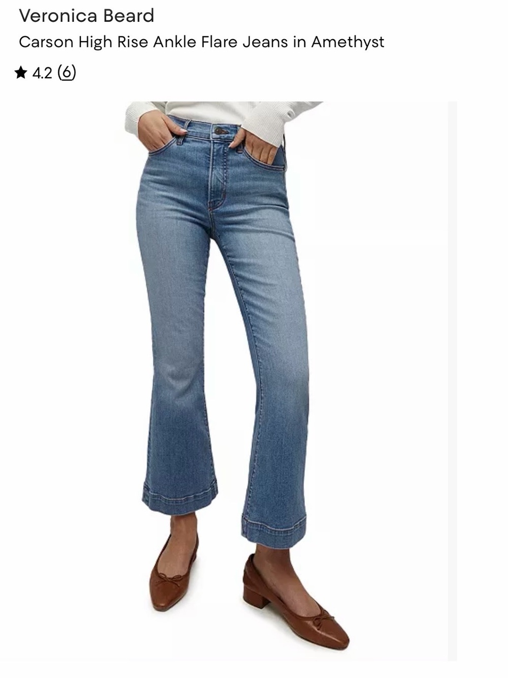 Veronica Beard Carson High-Rise Ankle Flare Jeans in Amethyst